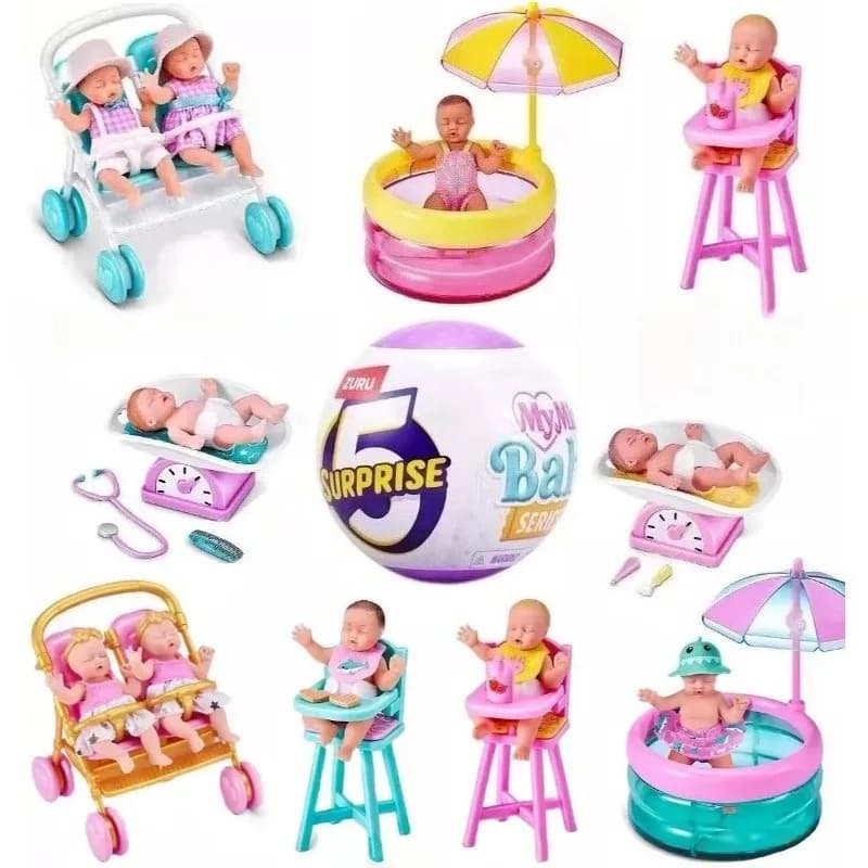 ZURU 5 Surprise Baby Ball Serie 2 Mini Passeggini Giocattolo per Bambini, Giocattoli per Giocare a Casa, Blind Box
