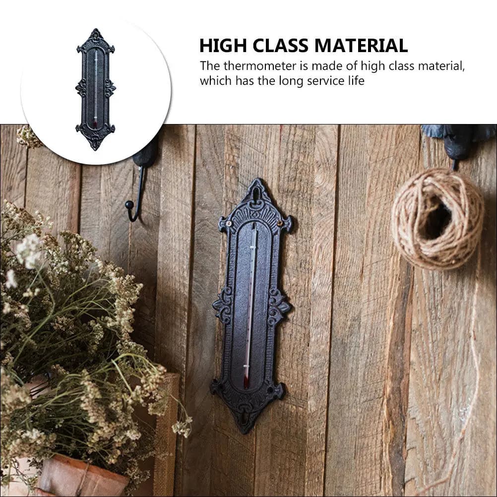 1Pcs Indoor Wall Thermometer Black Home Room Temperature Meter Hygrometer Compact Design Precise Measurements Long Service Life