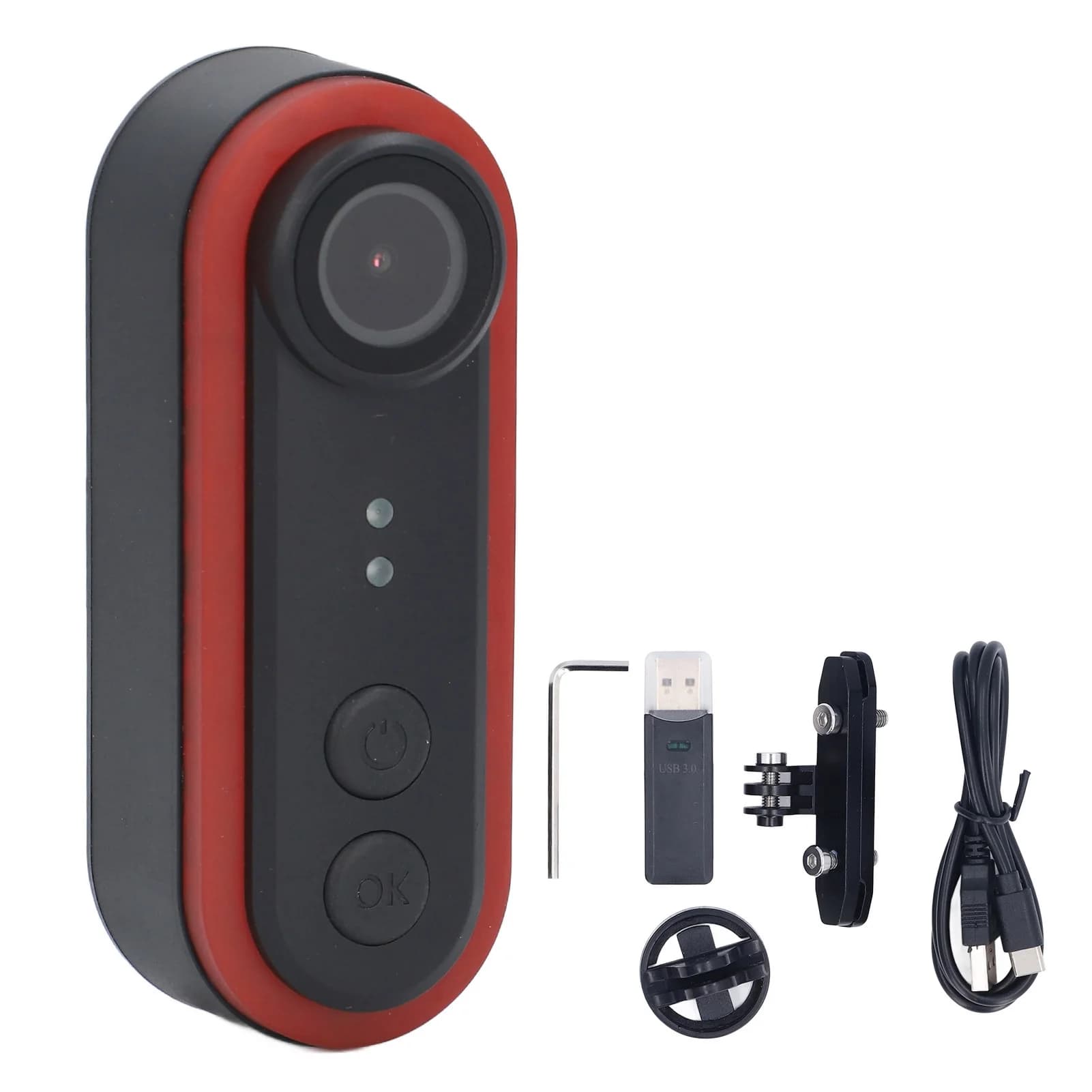 Telecamera posteriore per bici Interconnessione telefono impermeabile IPX6 Telecamera posteriore per bici Grandangolo da 150 gradi con fanale posteriore per esterno