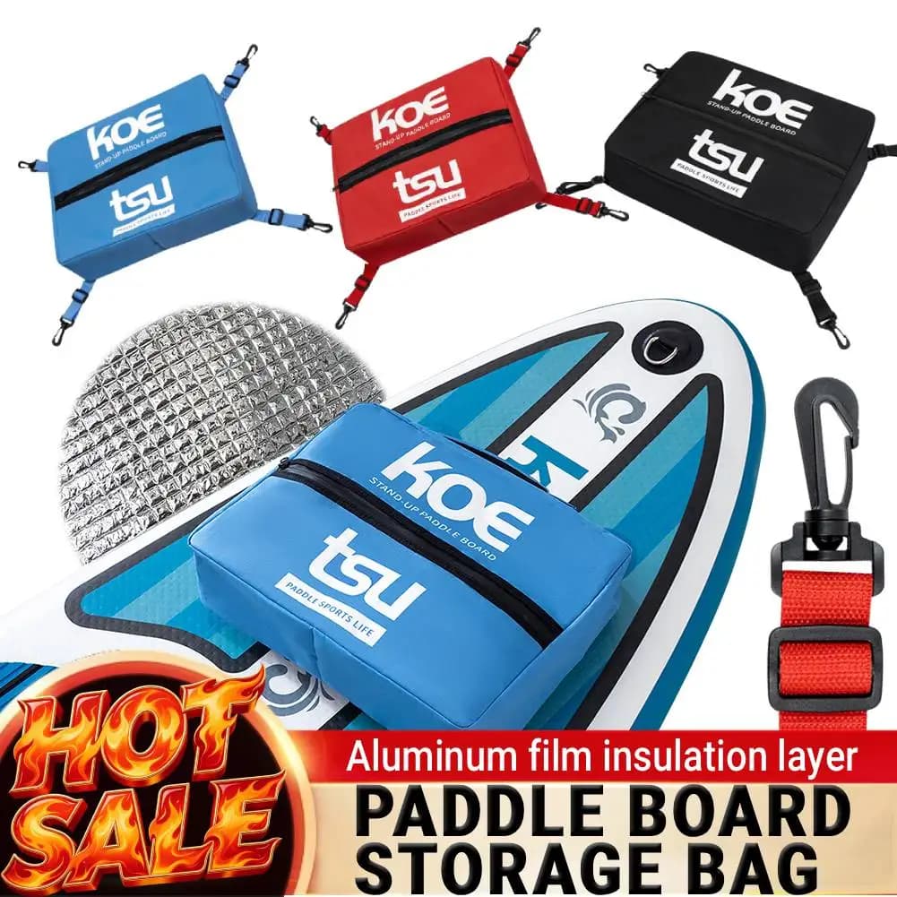 Paddleboard Deck Cooler Bag, 600D Oxford Cloth Sealed Zipper Food Storage Bag, Adjustable SUP Board Cooler Bag, Kayak Accessory