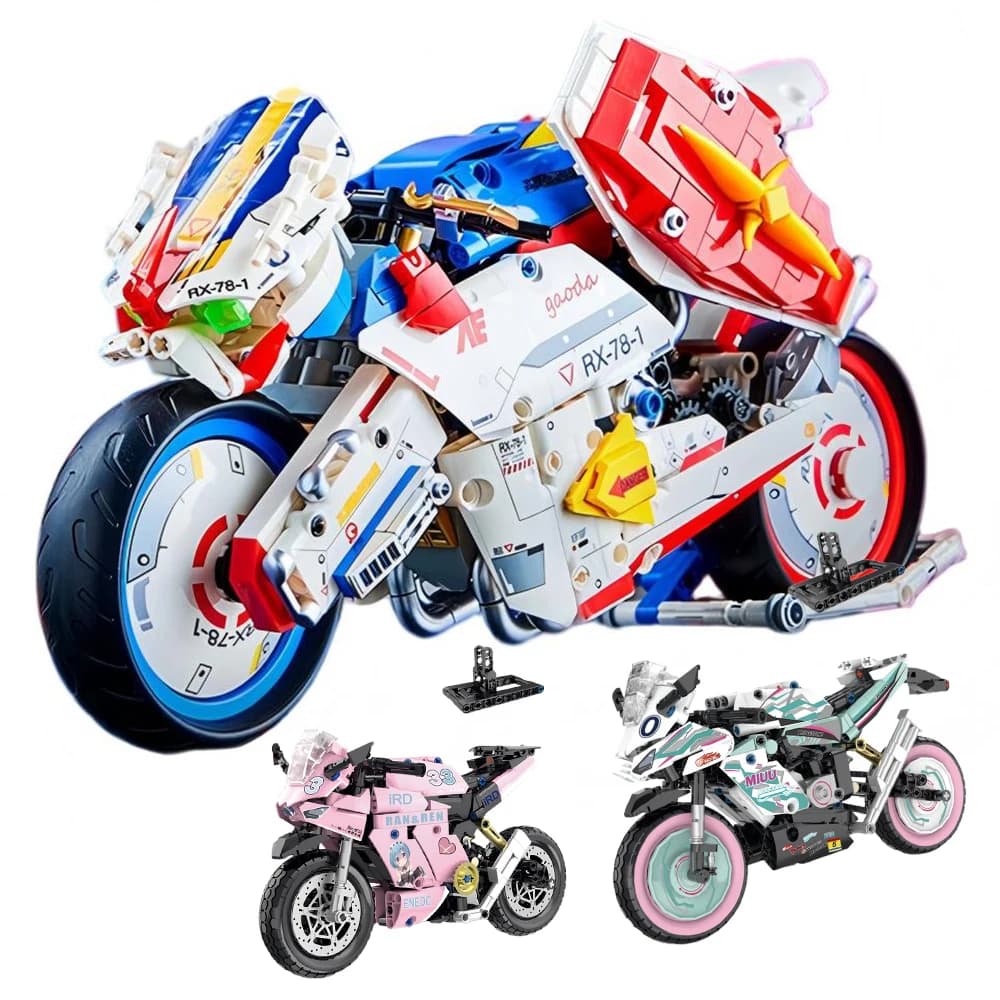 MOC City Technical Off-road Motorcycle Moto Car Model Building Blocks Simulation Vehicles Bricks Educational Toy for Kids Gifts