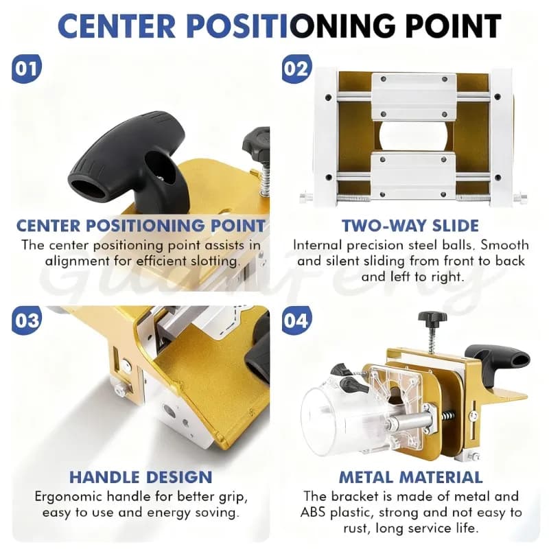 2‑in‑1 Invisible Joint Slotter Jig, Heavy‑Duty Woodworking Router Locating Template for Concealed Furniture Connector