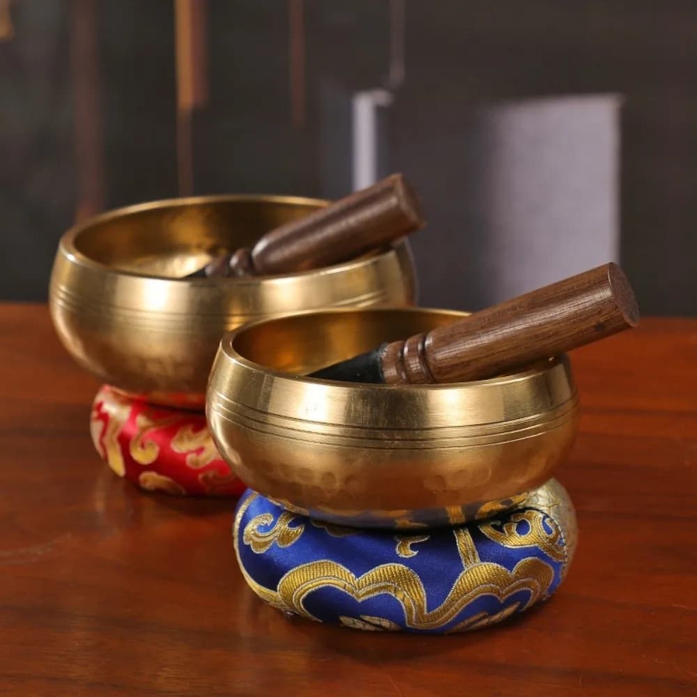 Soft Cushion Nepalese Singing Bowl Stress Relief Home Decor Sound Bowl Therapeutic Use with Stick Mindfulness Bowl