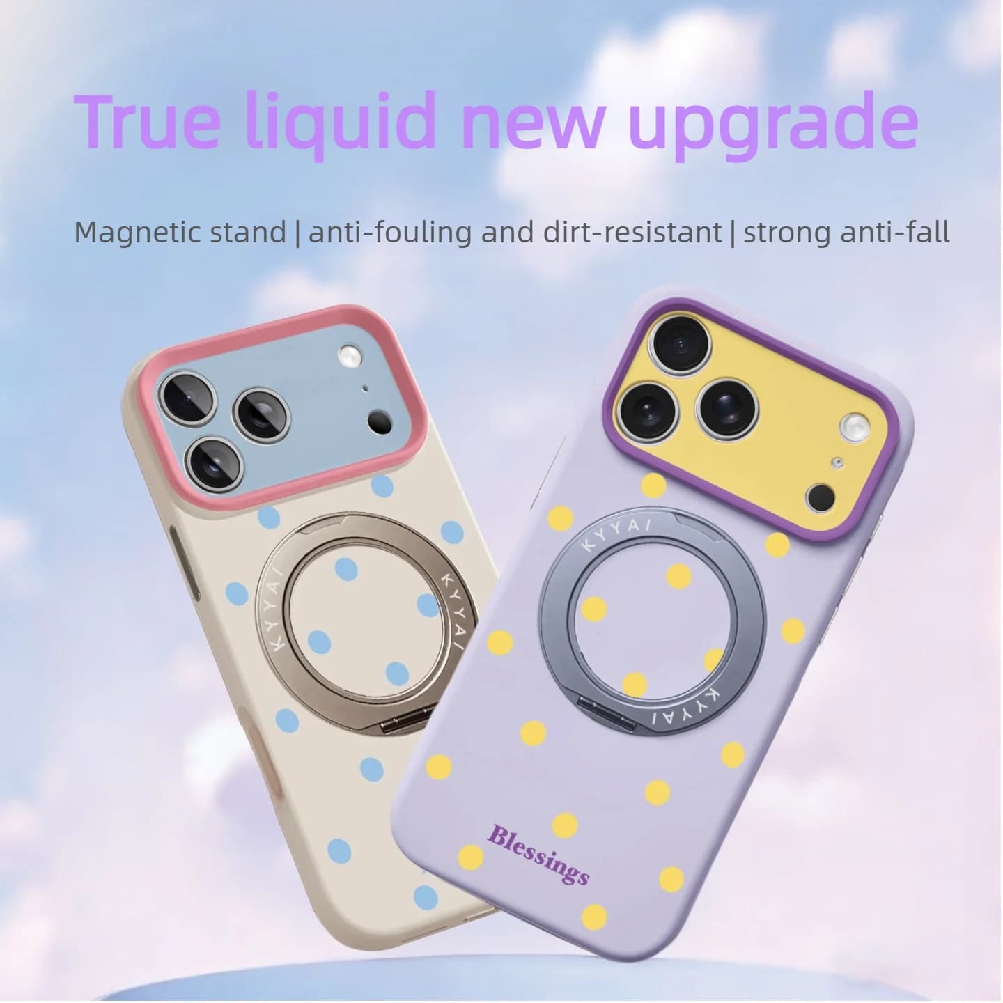 Custodia per telefono in silicone liquido tinta unita INS Cute per iPhone 17 Pro Max 16 15 14 Pro con supporto rotante MagSafe anti-caduta