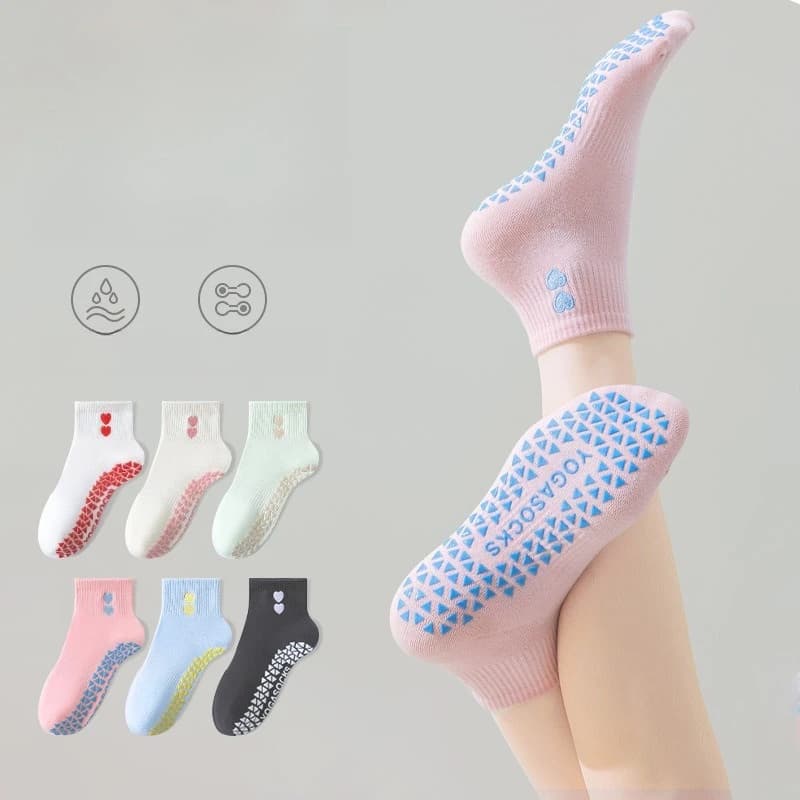 Calzini da yoga Prati, calzini sportivi professionali per bambini, calzini corti antiscivolo per pilates indoor, calzini fitness per corsa e saltare con la corda