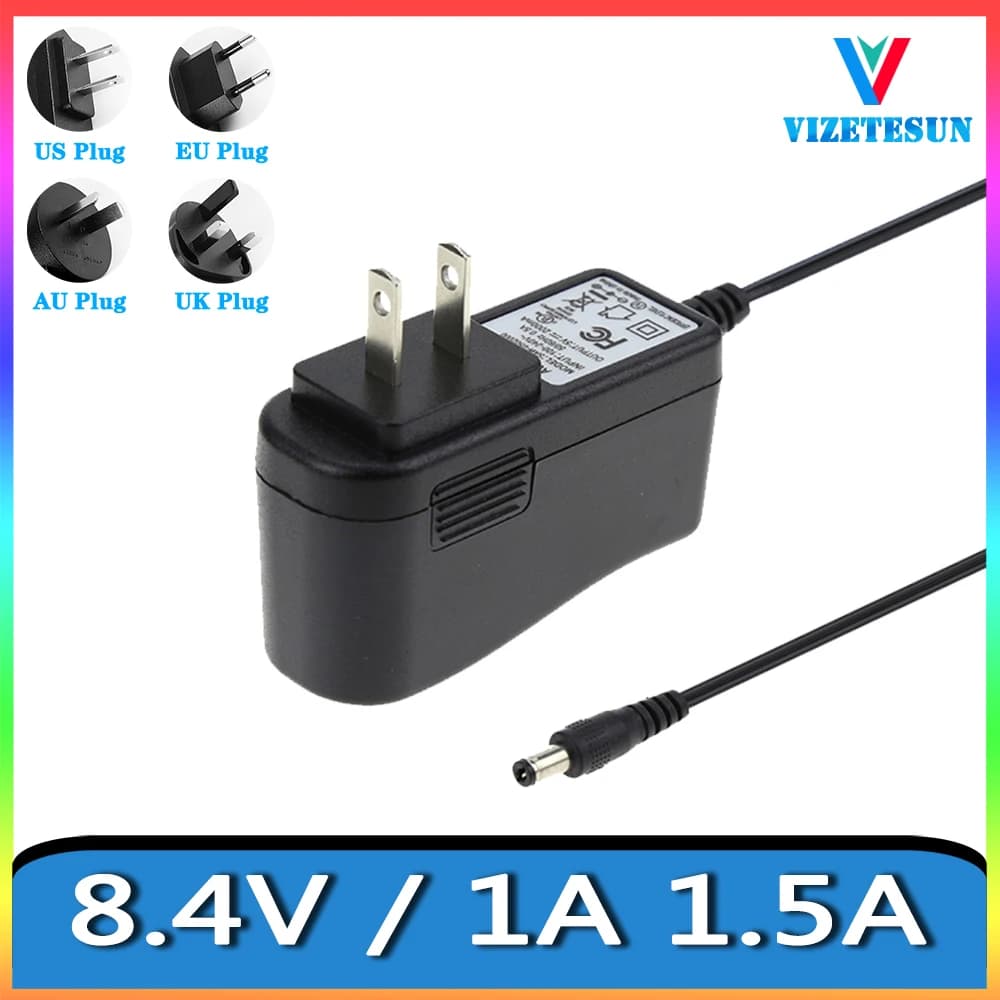 8.4V 1A 1.5A Lithium Battery Charger Transformer 8.4V 1000MA 1500MA Power Adapter DC 5.5*2.1MM