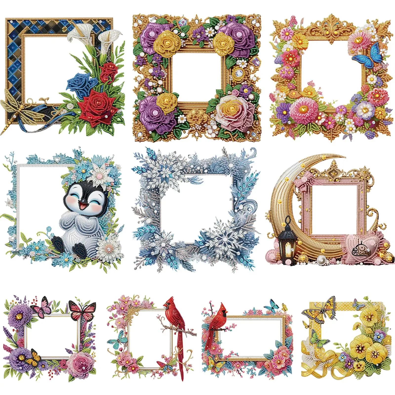 Special Floral Shape Acrylic Diamond Painting Frame, Table Diamond Painting Kit, Desk Decoration, Diamond Painting Frame