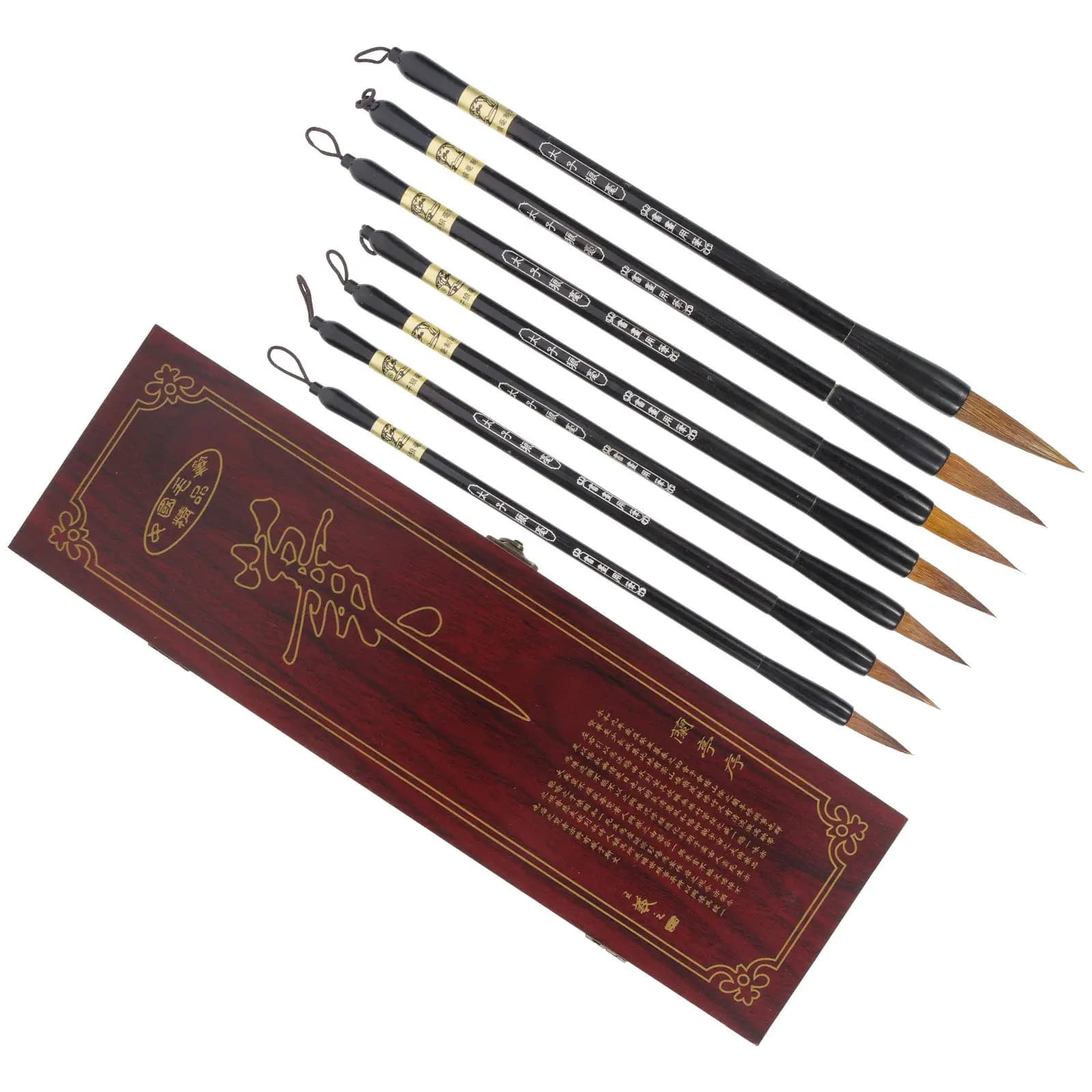 1Set Professional Wolf Hair Calligraphy Brush Pen Set Chinese Painting Tool for Watercolor Drawing Calligraphy Practice Portable