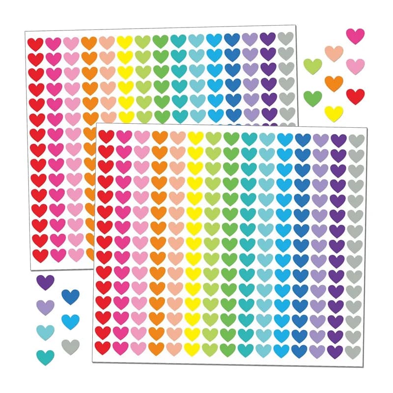 10 Sheets Small Stickers 2250 Pcs Heart Shape Stickers 15 Color Heart Sticker for Party Favours Crafts Scrapbooking Stickers Set