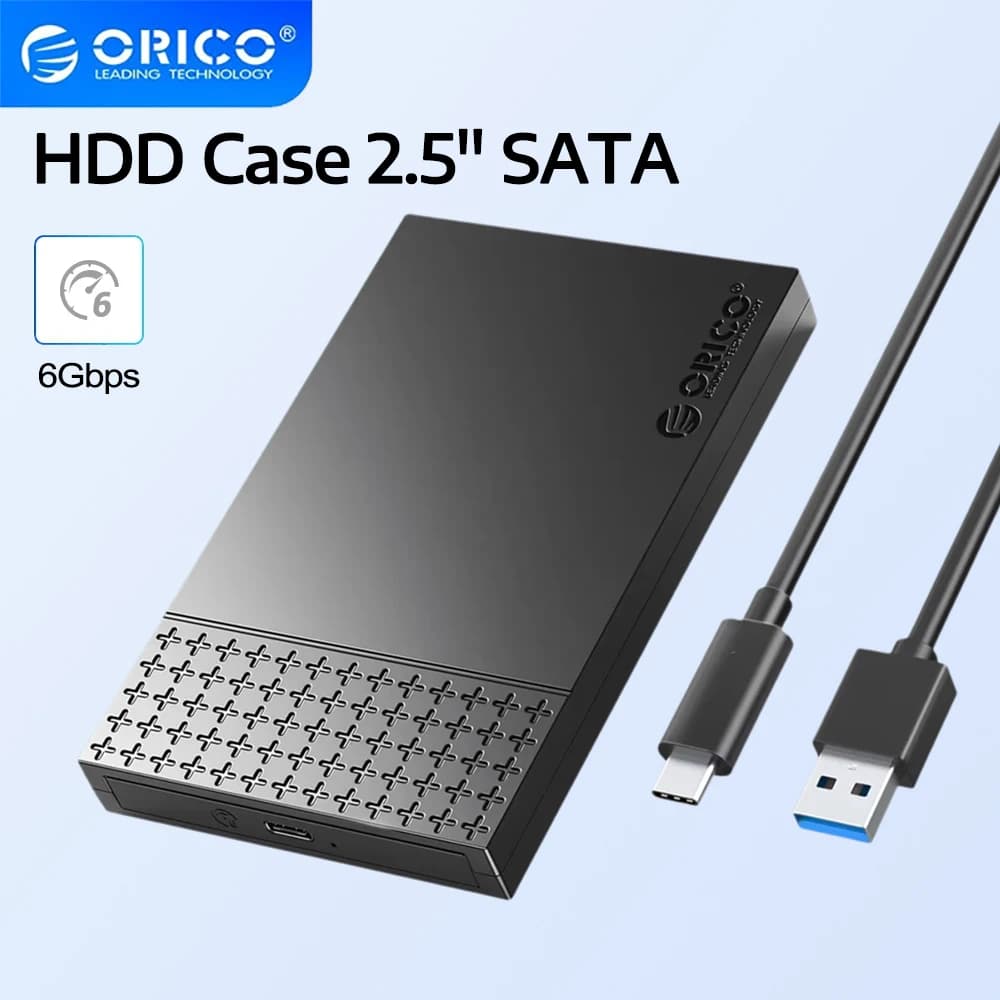 ORICO Case per HDD 2.5'' SATA a USB3.1, Box Esterno per Disco Rigido 6Gbps, Supporto UASP per SSD e HDD da 2.5 Pollici