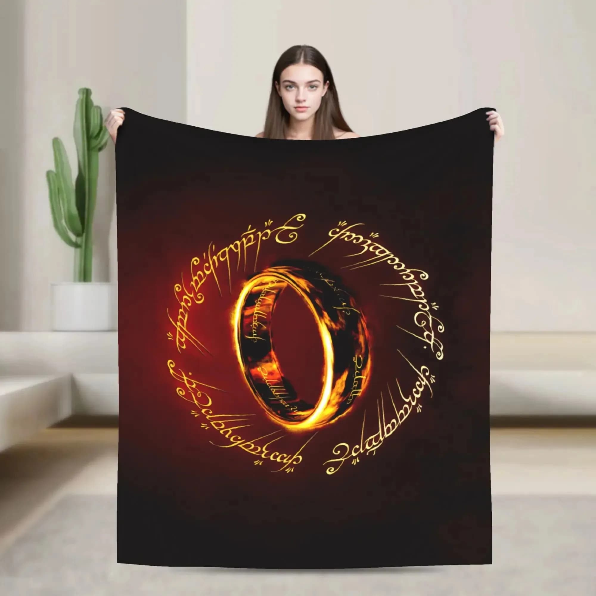 Origin Tree L-Lords Of The R-Rings Flannel cover, soft and durable, for living room, fashionable bed curtain, bedspread, sofa cover