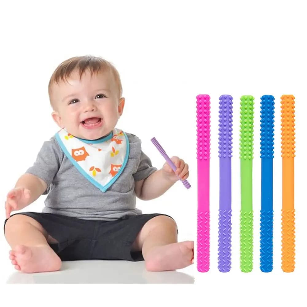 Avoid Eat Finger Dental Care Infants Soother Molar Stick Hollow Tube Cleaning Brush Baby Teether