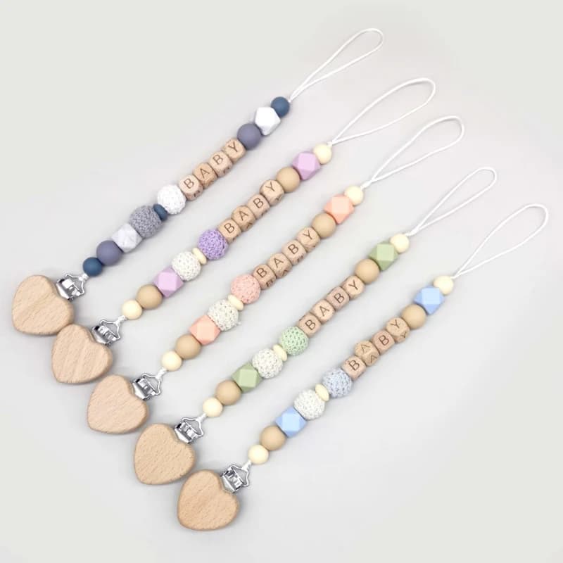 New Custom Baby Ciuccio Clip Customize Name Nipple Holder Chains Newborn Gift Holder Massage