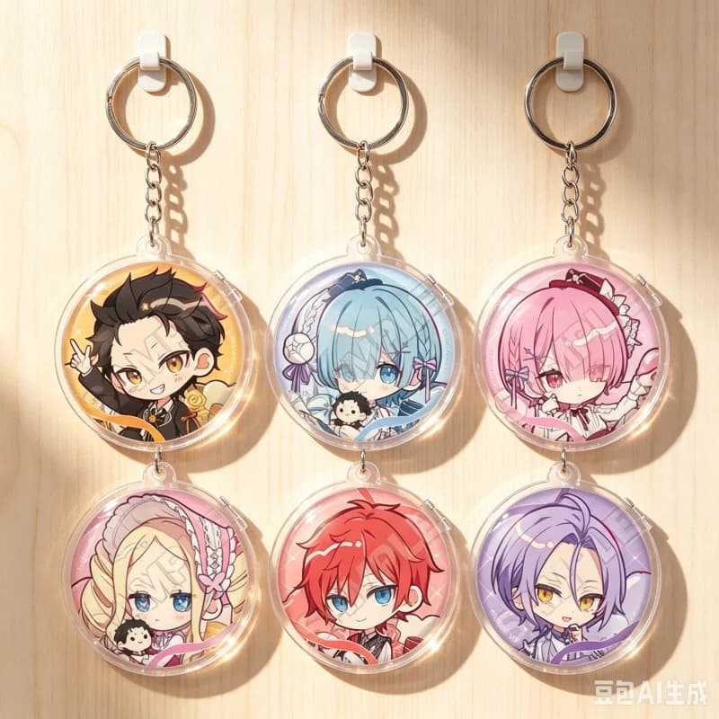 Anime Another World 6cm Subaru Acrylic Pendant Keychains Bag Decorations Animation Periphera Exquisite Products