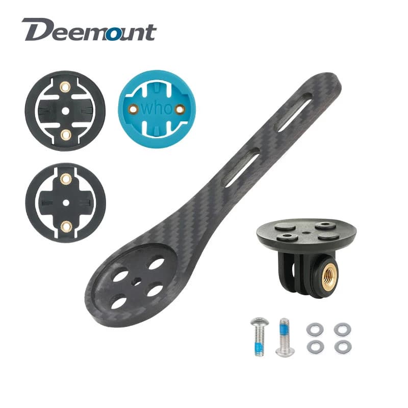 Extended Carbon Fiber Computer Support Bar for Aero Handlebar, suitable for Garmin/Bryton Gopro interface lamp holder