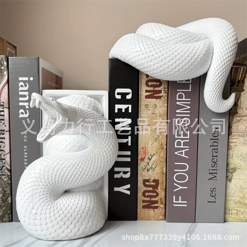 Fermalibri artigianali in resina Drago Snake Design Scaffale Organizzatore Scrivania decorativa Decorazione unica per scaffali fatta a mano