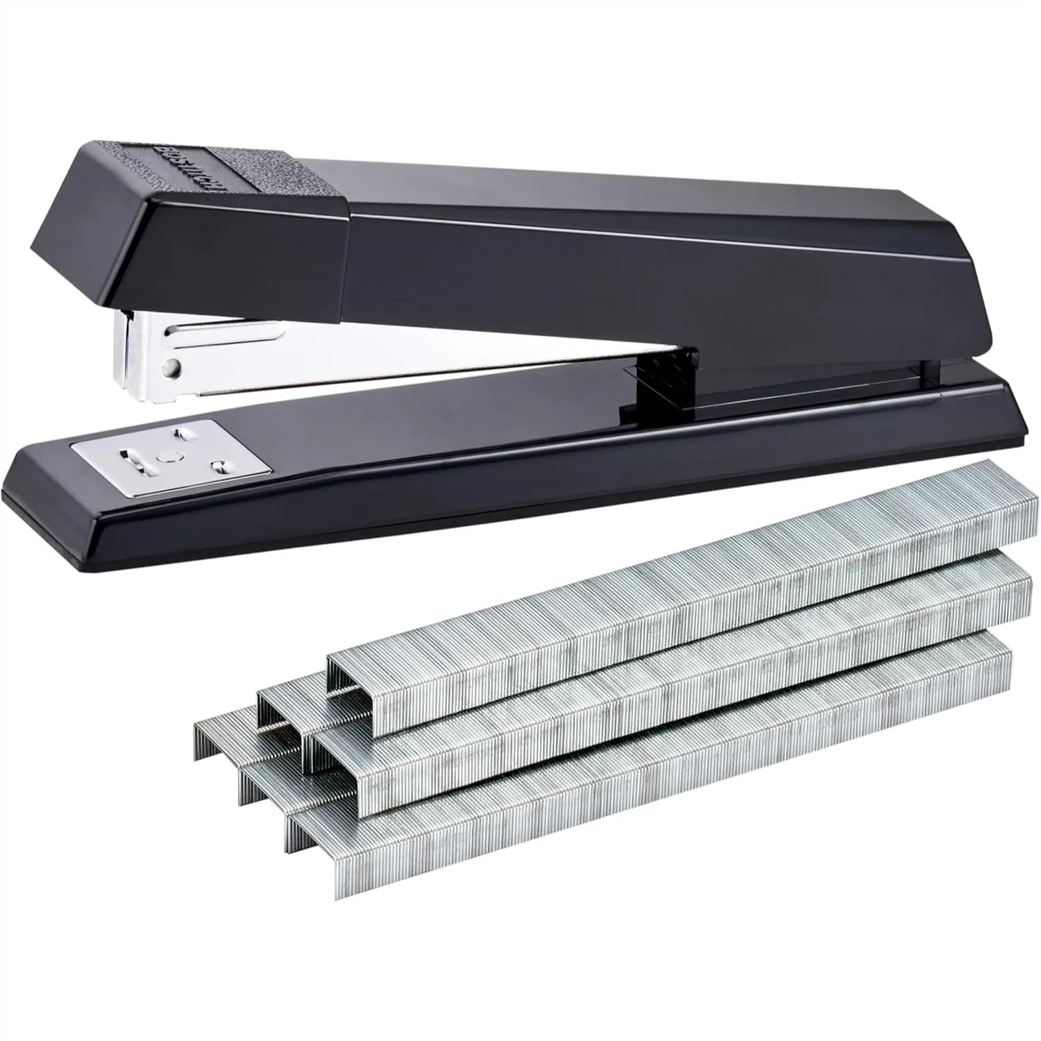 Office Stapler with No-Jam Technology, 25-Sheet Capacity Desktop Stapler for Home Office, Includes 1,250 Staples, Black