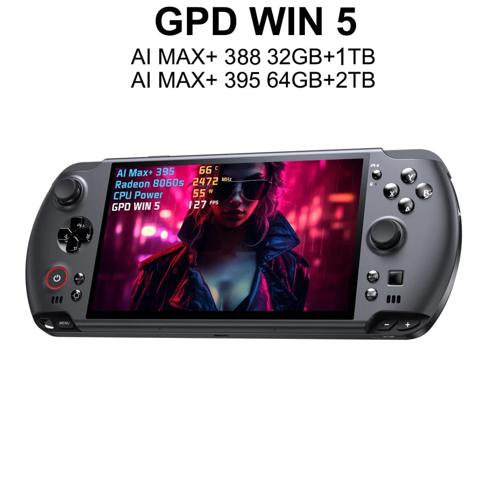 GPD WIN5 AI MAX 395 64GB+2TB Handheld Game Console Fingerprint Unlock 7" 120Hz 1080P LTPS Screen Windows 11 Gaming PC Laptop