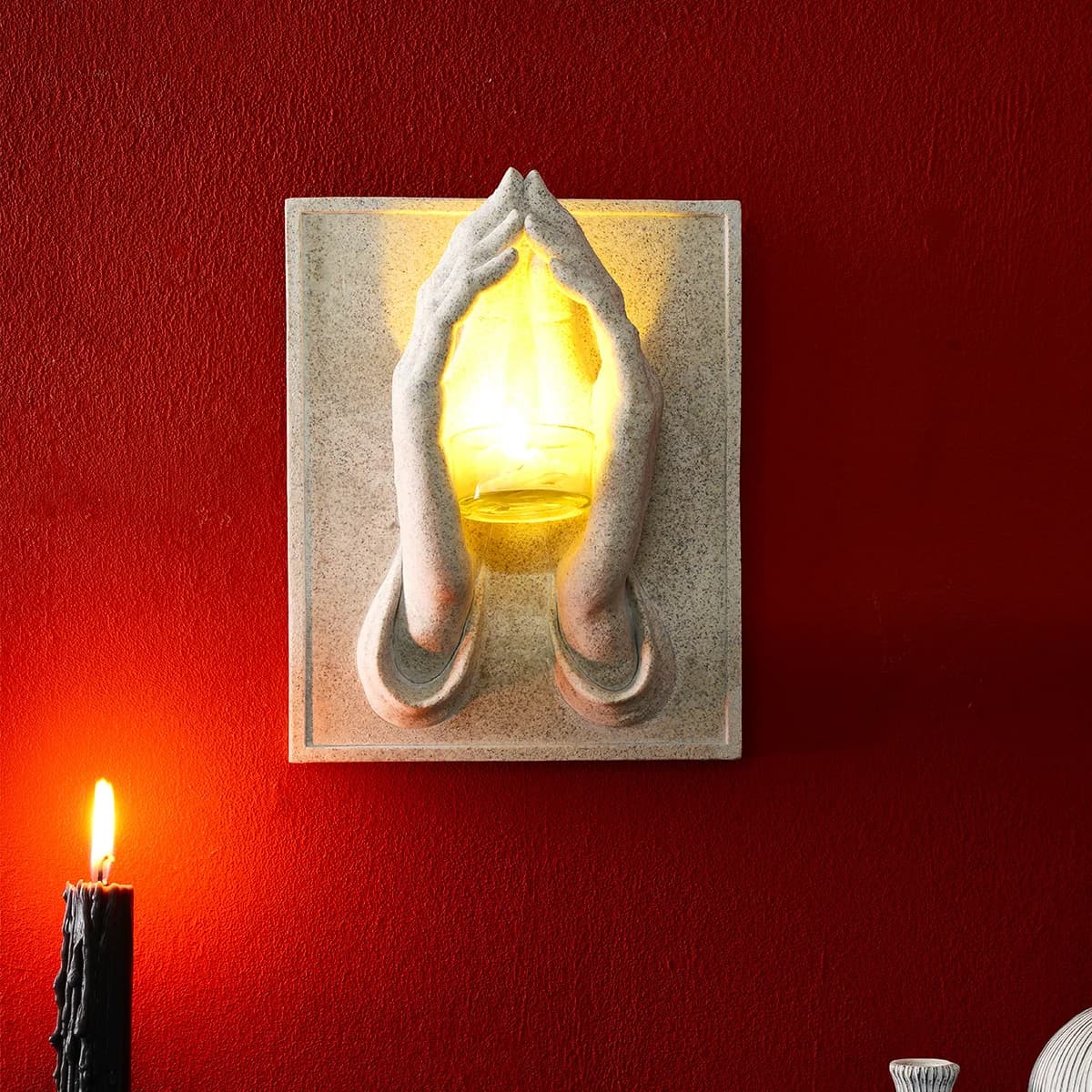 1 PC, un moderno e semplice candeliere a parete a due mani realizzato in materiale di resina per installazione portatile