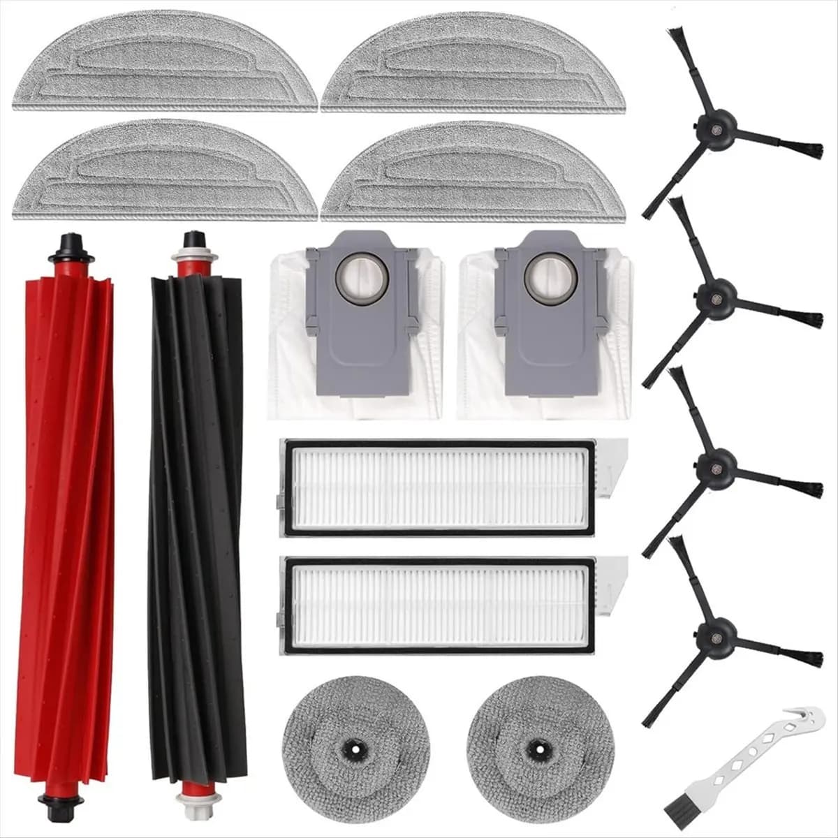 A62X Ricambi per Robot Aspirapolvere Roborock S8 Maxv Ultra: Spazzola Principale, Spazzole Laterali, Filtro HEPA, Panno Lavapavimenti, Sacchetti Raccoglipolvere, Accessori