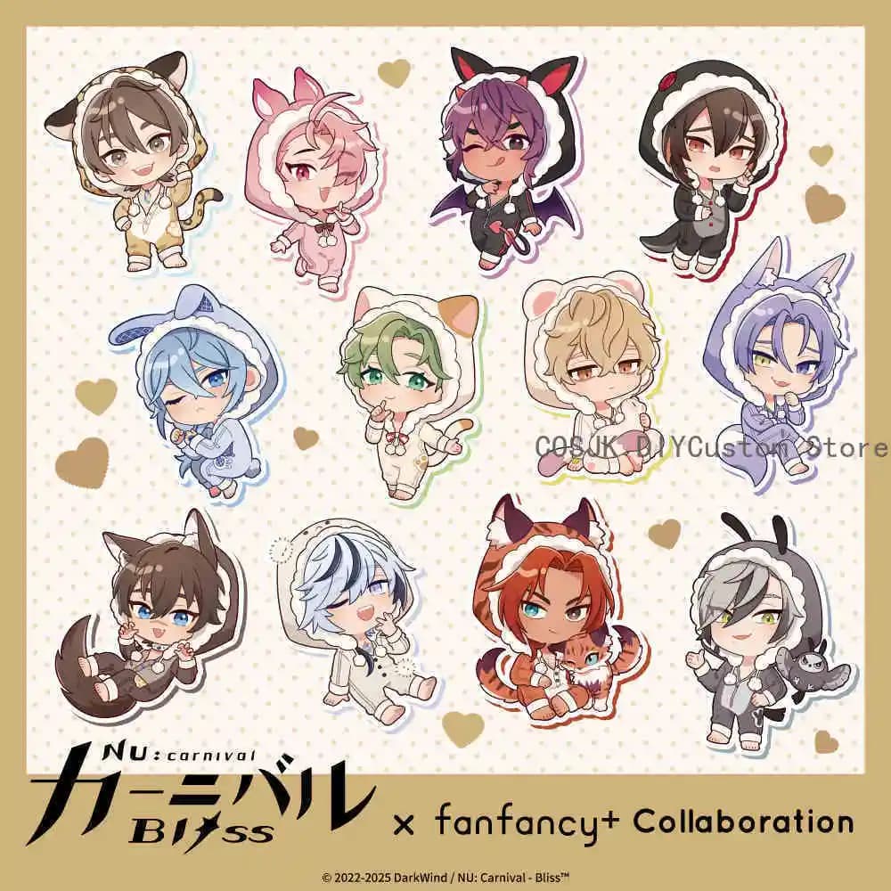 Gmae Nu: Carnival Yakumo Animal pajamas Mini Cosplay Acrylic Keychain Cute itabag Pendant Figure Stand Model Key chain Keyring