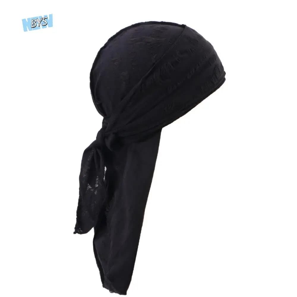 Cotton Hip Hop Bandana Headscarf Headband Cycling Head Scarf Long Tail Pirate Cap Breathable Strap Headband Hat Hole Bandana Cap