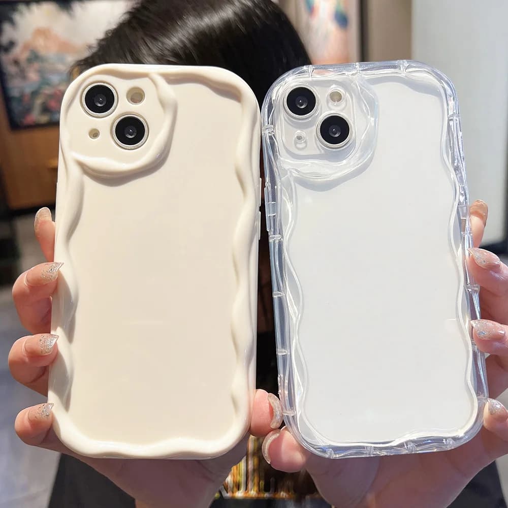 Phone Case for Samsung Galaxy S24 Ultra S23 S22 S21 S20 FE A55 A54 A53 A52 A35 A34 A15 A14 A13 A05S M22 Soft Bumper Waves Cover