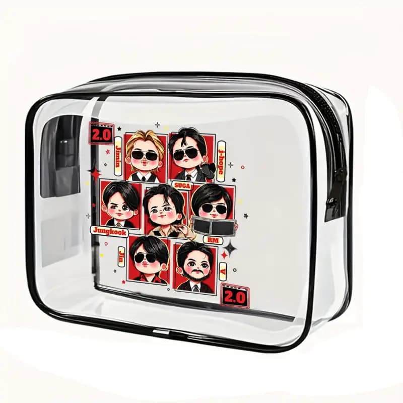 Fashion Pvc Waterproof Toilet Bag Arirang 2.0 World Tour 2026 Transparent Storage Bag Kpop Fan Gift Travel Beach Makeup Bags