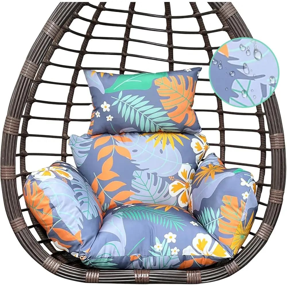 Outdoor egg rocking chair padded with U back for patio or garden