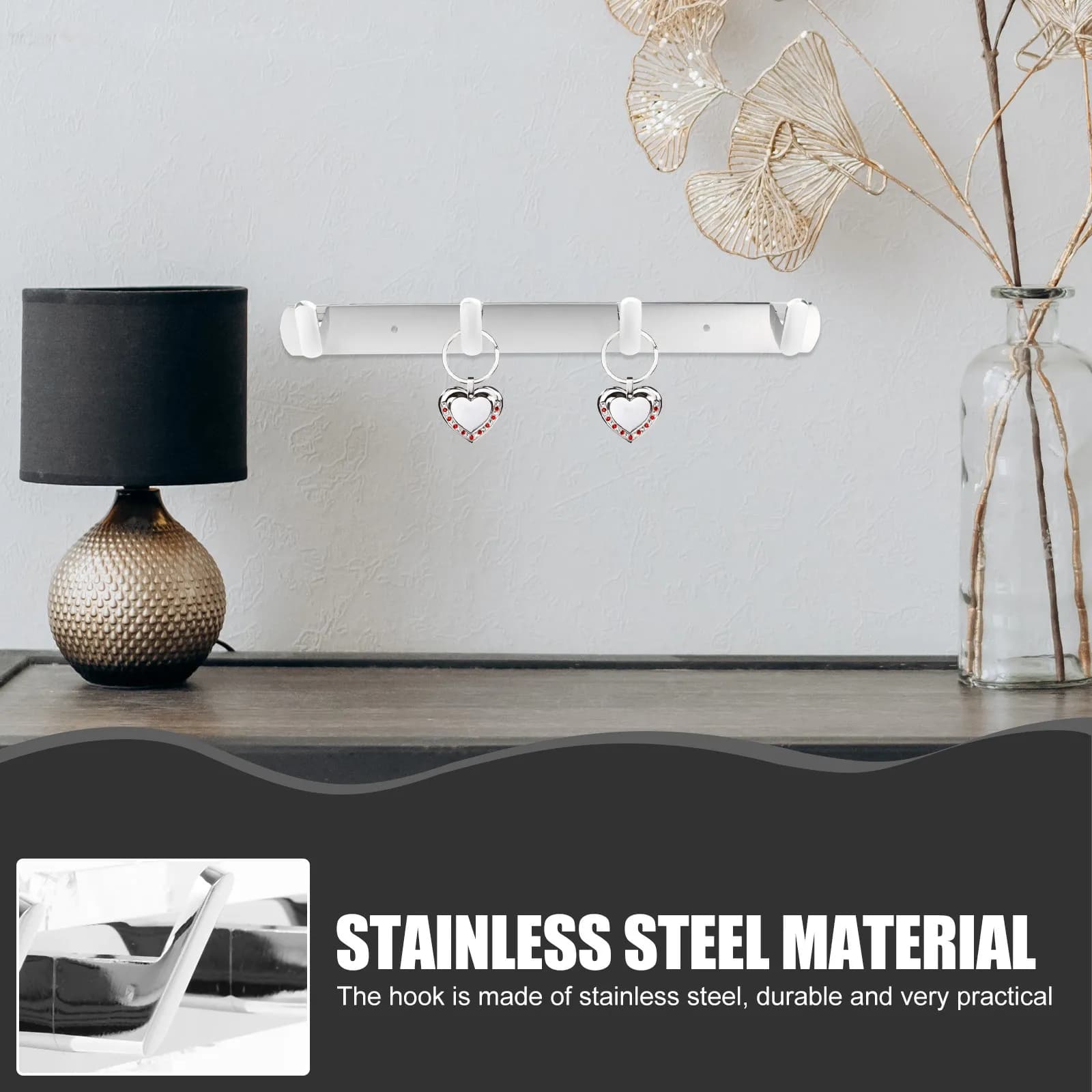 Wall Mounted Clothes Hook Heavy Duty Stainless Steel Multi Function Coat Hat Towel Key Holder Bathroom Toilet Living Room Home