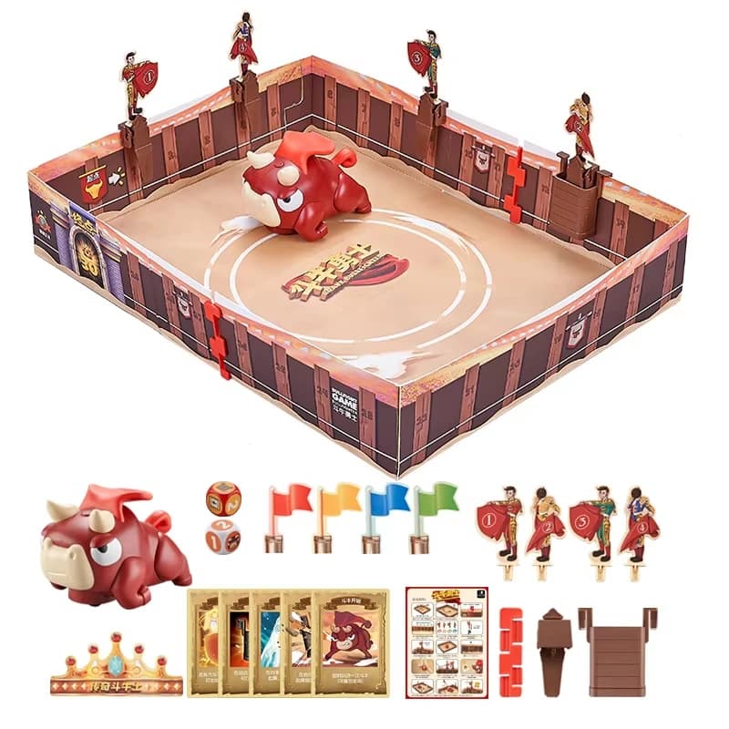 Gioco da Tavolo Divertente per Famiglie e Bambini: Gioco di Logica e Intrattenimento a Tema Combattimento di Tori con Livelli di Puzzle e Carte