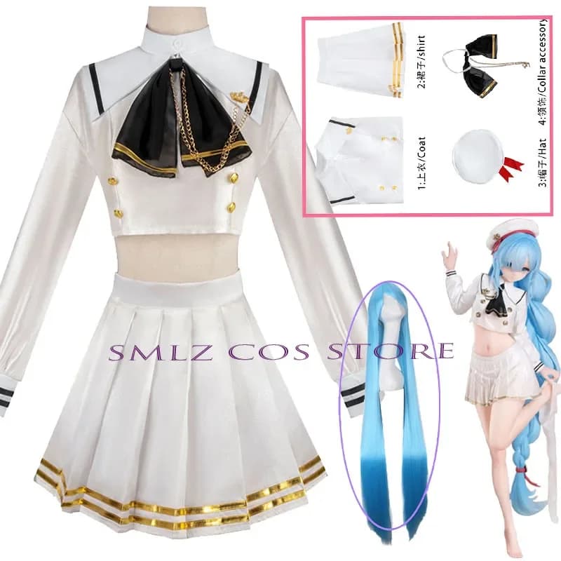 Sailor Cosplay Game Azur Lane Costume Janus Sexy JK School Uniform Hat Summer Skirt Set Anime Game Sailor Outfit for Woman