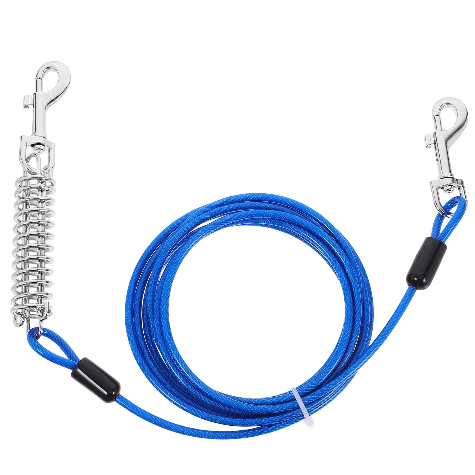 Dog Tie Out Cable Heavy Duty Shock Absorbing Spring Leash Swivel Hook Outdoor Hiking Camping Beach Dog Runner Tether Small