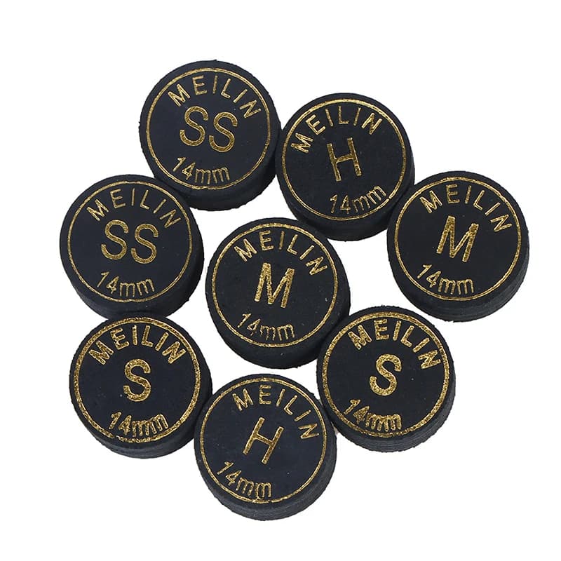 2 Pz/lotto 14mm Teste Multi-Ply Giapponese Oro Nero Fantasia Professionale a Nove Palla Stecca Testa Snooker Teste da Biliardo Teste Dure Morbide