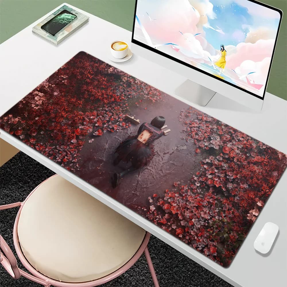 Horror Game S-Silent Hill f Mouse Pad Desk Mat Large Non-slip Anti-fray Keyboard Ergonomic Office Rubber PC Home Custom