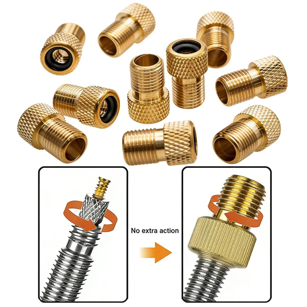 2/5/10PC F/V valve adapter to A/V Bicycle value converter Presta a Schrader French valve adapter for bicycle tyres Bicycle accessories