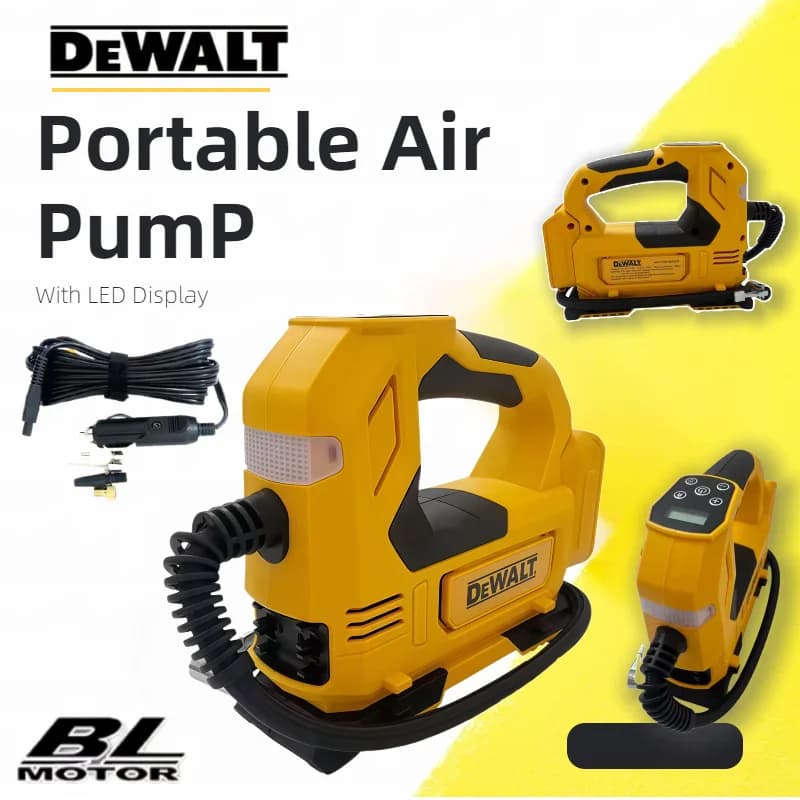 Compressore d'Aria Portatile Dewalt 20V, Gonfiatore per Pneumatici Ricaricabile, Strumento Elettrico Digitale Senza Fili per Gonfiaggio Gomme Auto