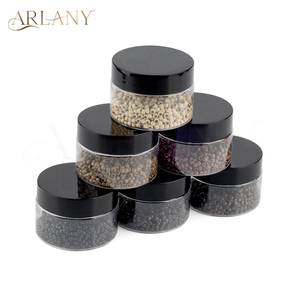 ARLANY 1000pcs Copper Nano Rings Beads Link 3mm Hair Extension Beads for Human Hair Extensions I Tip Hair Extensions Hair Tinsel