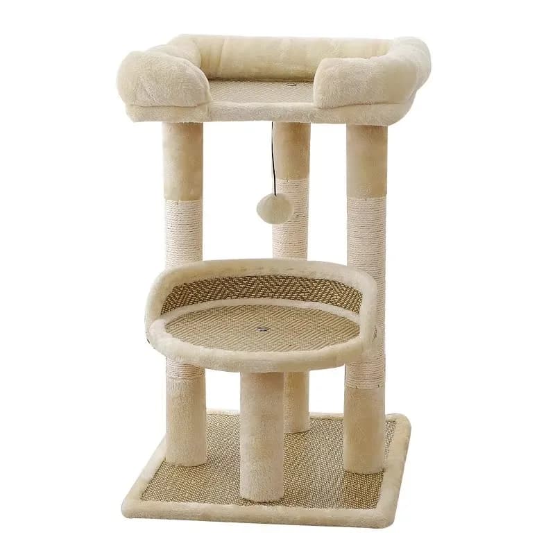Tiragraffi e cuccia multifunzione per gatti, tiragraffi salvaspazio, piattaforma per albero per gatti, tiragraffi con fumigazione