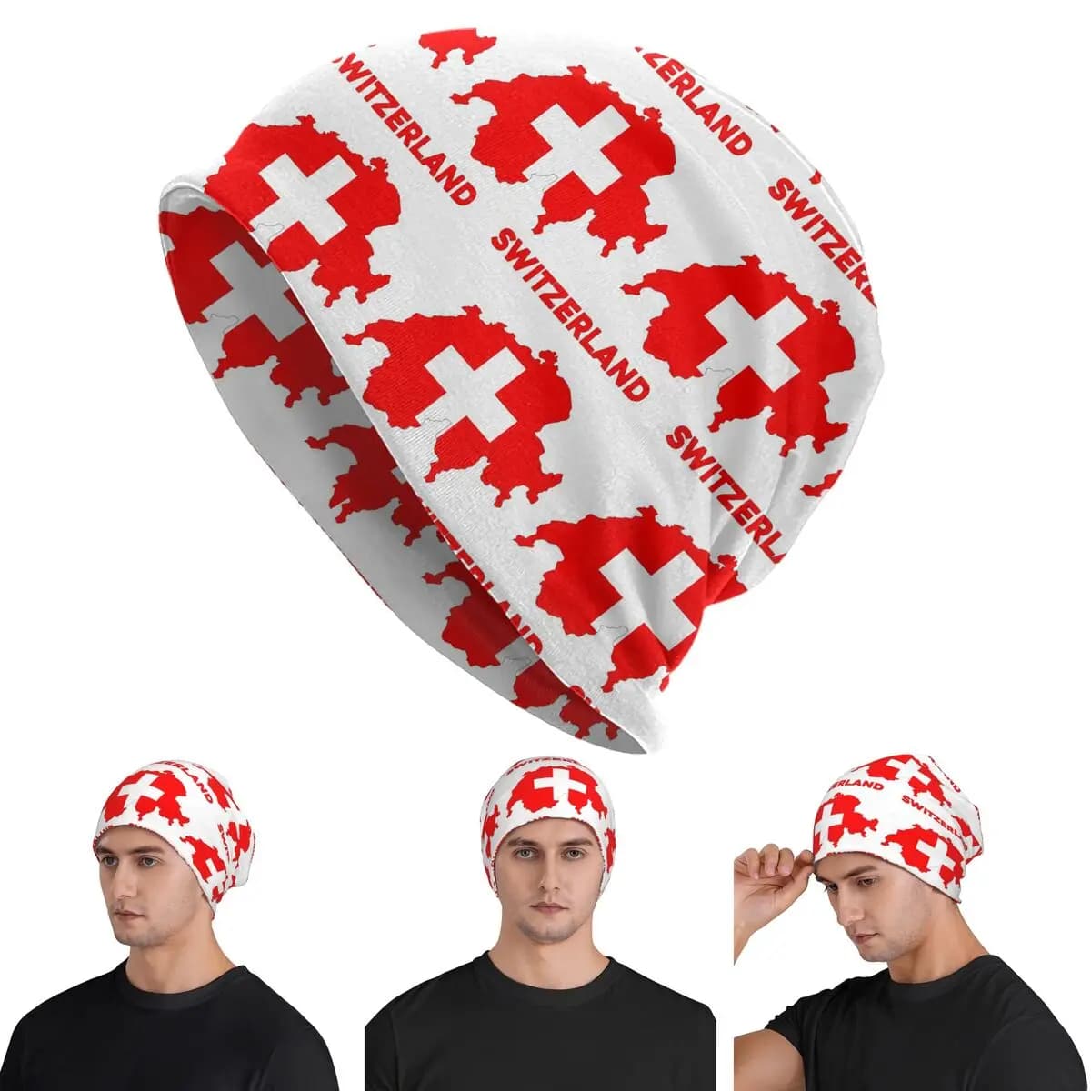 Bern Bear Swiss flag Switzerland Stemma Hot hat knitted cap Hip Hop Autunno Winter Berretti Hats for men Woman Adult