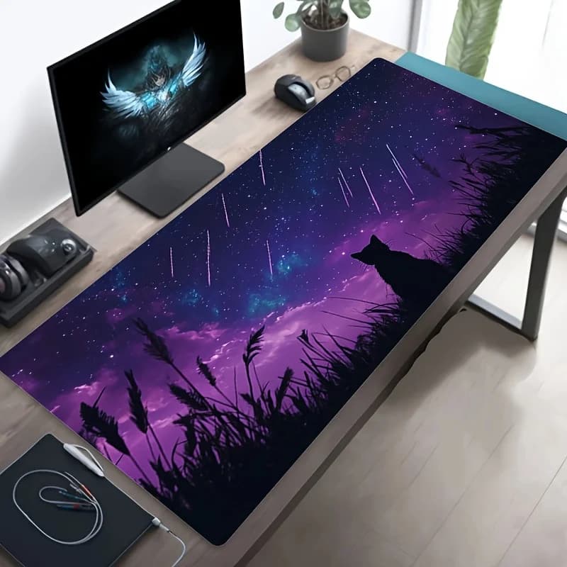 Tappetino per Mouse da Gaming Grande, Tappetino da Scrivania Premium con Superficie in Tessuto Morbido e Base in Gomma Naturale per PC, Laptop, Tastiera, Setup Ufficio