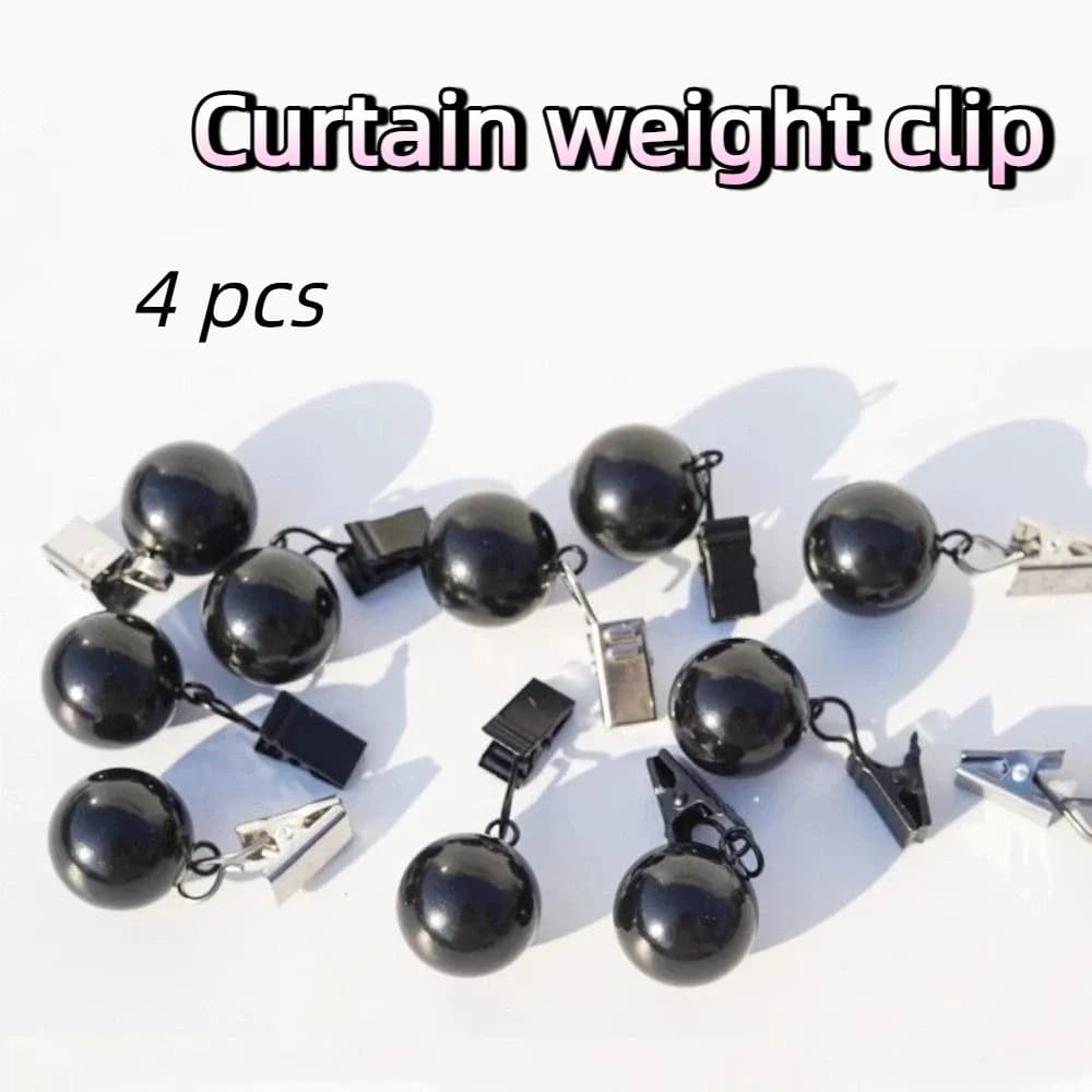 4 pcs Gravity Ball Curtain Weight Ball Windproof Durable Curtain Weights with Clip Rustproof Heavy Duty Drapery Weights
