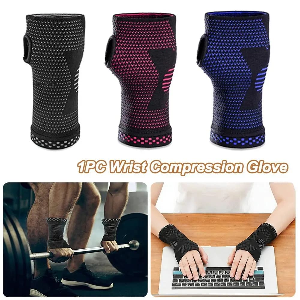 Guanto Elastico a Compressione per Polso, Fascia Sportiva in Nylon per Pressurizzazione, Supporto per Polso Fitness