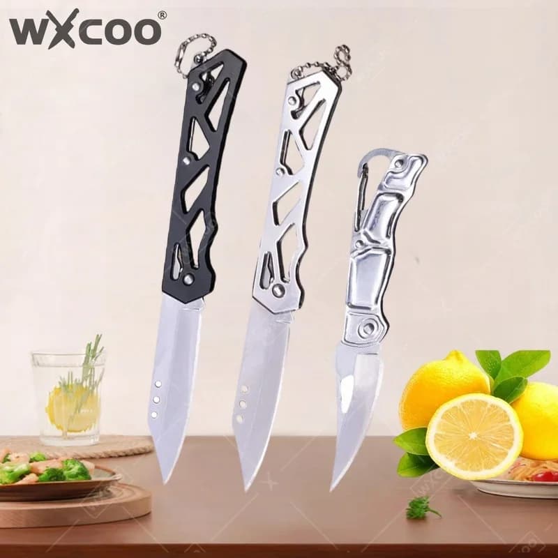 WXCOO Multifunctional Folding Pocket Knife for Household Kitchen Knife with Anti-slip Handle Stainless Steel Fruit Paring Knife