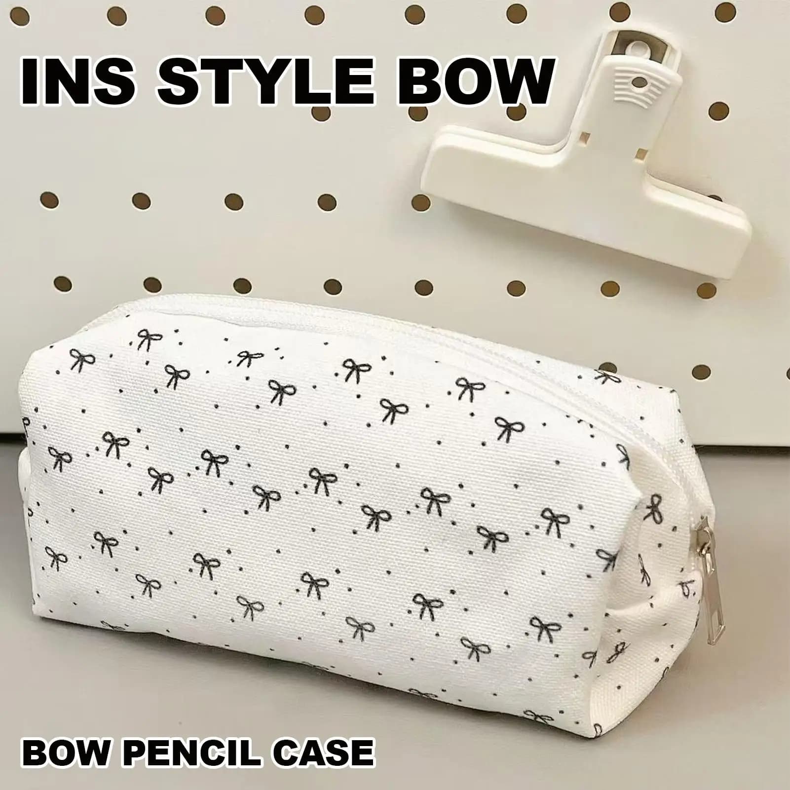 Astucci per matite Bow, astucci per penne per studenti di grande capacità, forniture di cancelleria, borsa multifunzionale, borsa per cosmetici