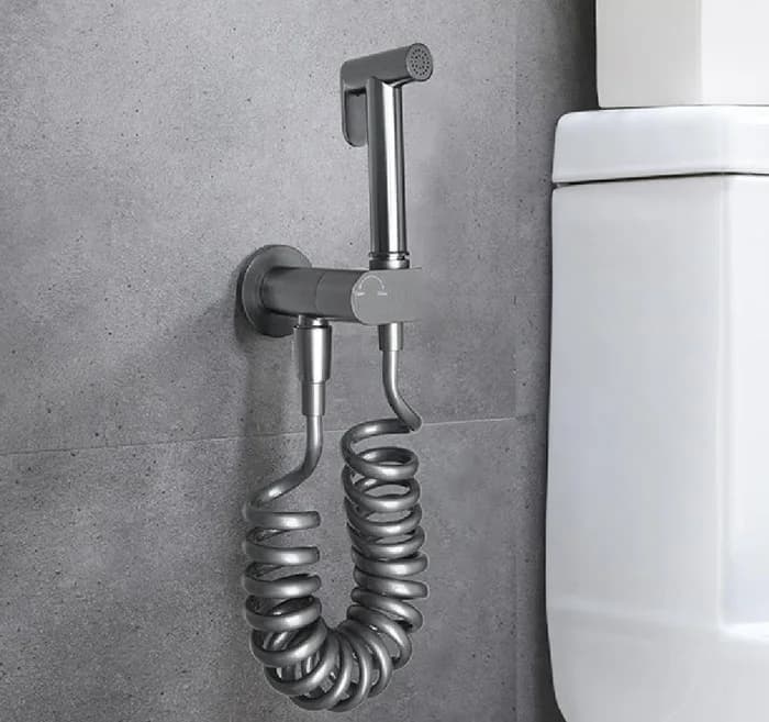 Set di spruzzatori per Bidet portatile grigio pistola rubinetto per wc in rame soffione doccia igienico per bagno con acqua fredda singola