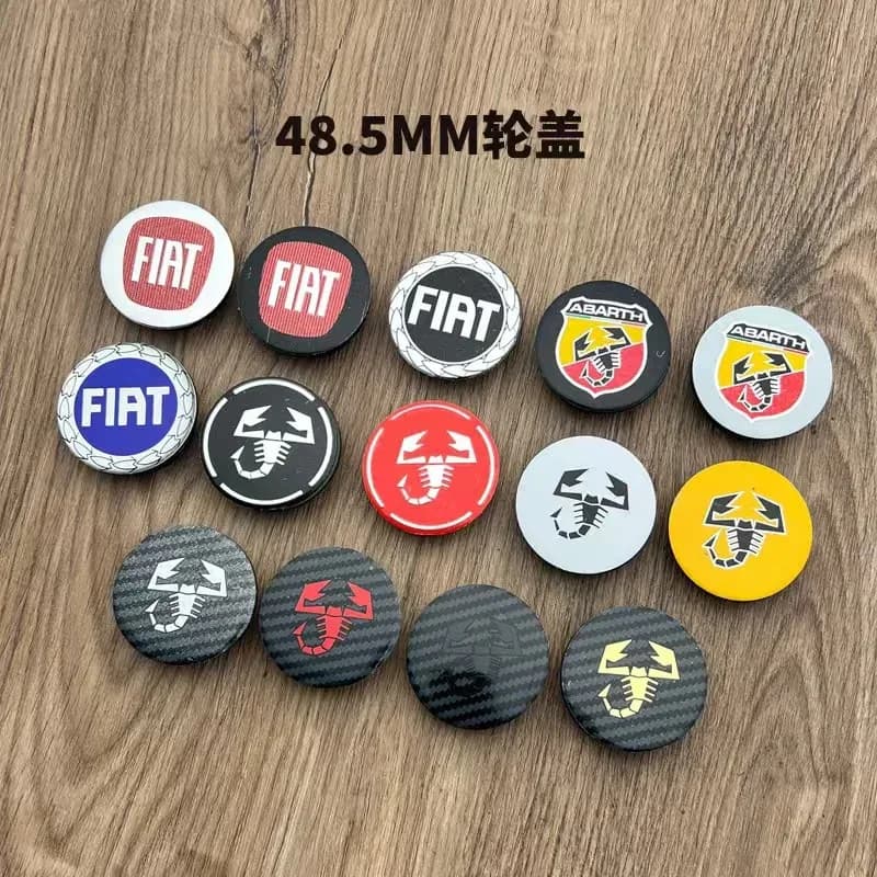 4 coprimozzi da 50 mm per Abarth 500, copriruota antipolvere con emblema per Fiat Palio Perla Punto Stilo Bravo Siena