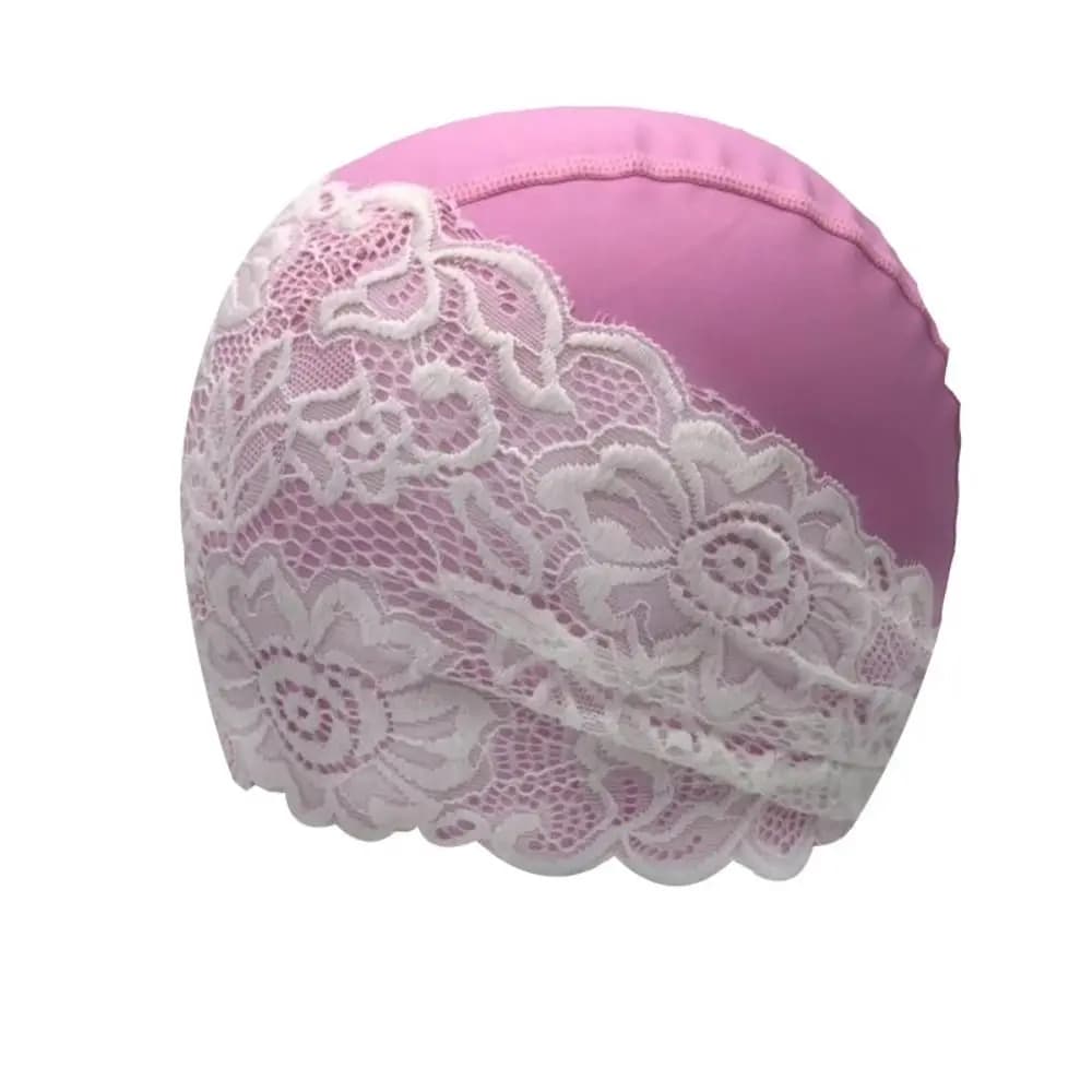 Fashion Protect Ears Lace Swimming Cap Long Hair Elastic Women Swim Cap PU Waterproof Bathing Cap Swim Pool