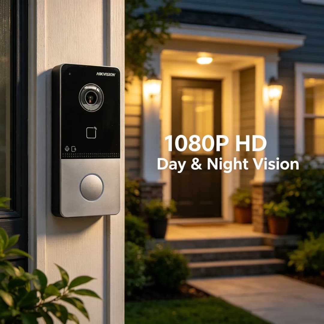 Hikvision DS-KV6113-WPE1(C) Postazione Esterna per Villa 2MP PoE WiFi Videocitofono 131 ° Campanello da Esterno FOV IR con Microfono e Altoparlante Integrati, IP65