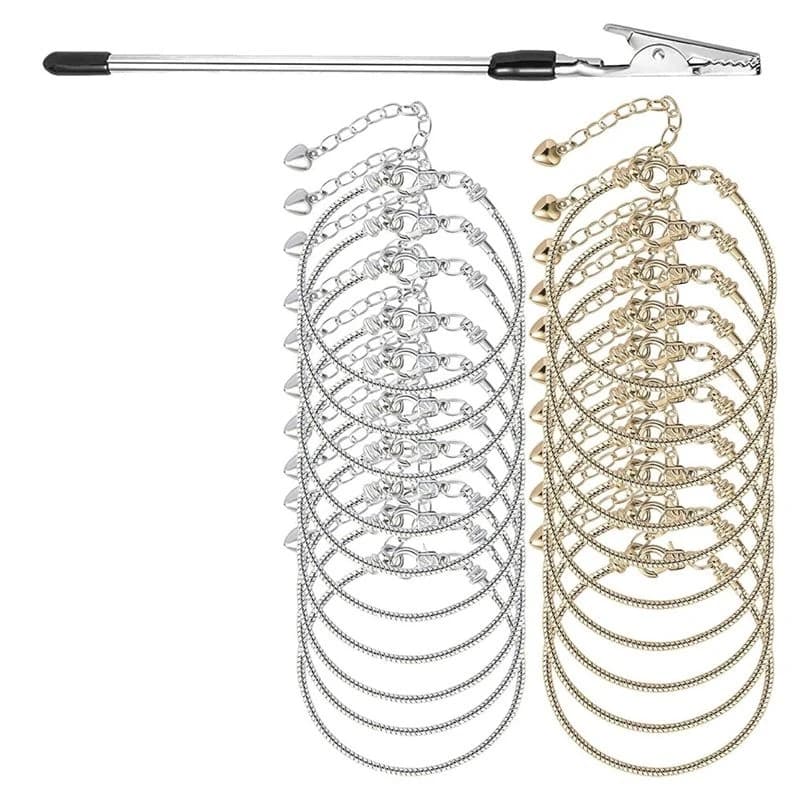 20 Pcs Snake Chain Charm Bracelet Chains With Bracelet Helper 3Mm Adjustable Snake Charm Bracelet For Women Gifts Eco-Friendly